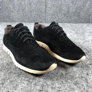 Cole Haan Zerogrand Wingtip Oxford Shoes Women's 6 B Black Suede LW05153 Comfort
